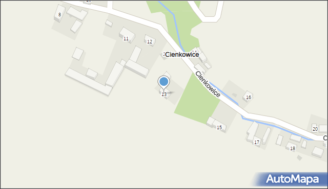 Cienkowice, Cienkowice, 13, mapa Cienkowice