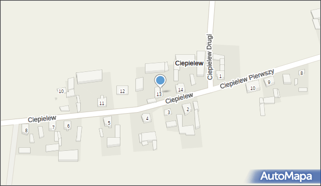 Ciepielew, Ciepielew, 13a, mapa Ciepielew