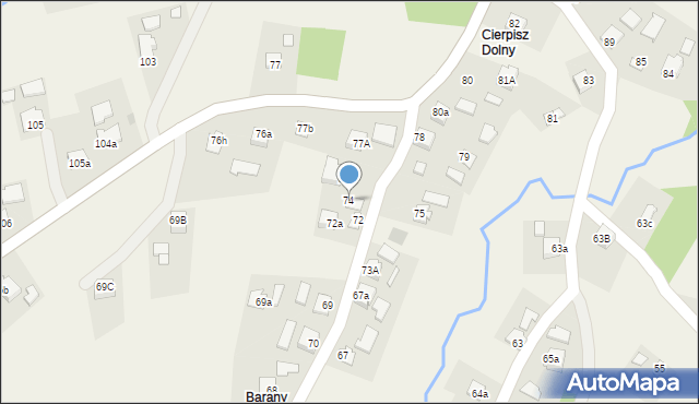 Cierpisz, Cierpisz, 74, mapa Cierpisz