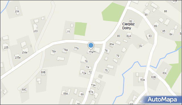 Cierpisz, Cierpisz, 77A, mapa Cierpisz