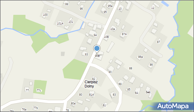Cierpisz, Cierpisz, 90B, mapa Cierpisz