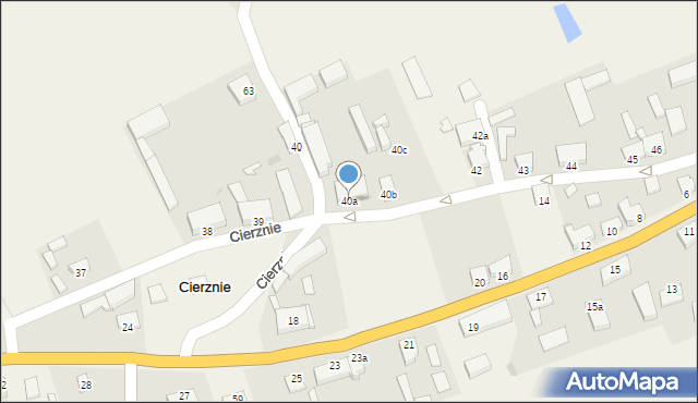 Cierznie, Cierznie, 40a, mapa Cierznie