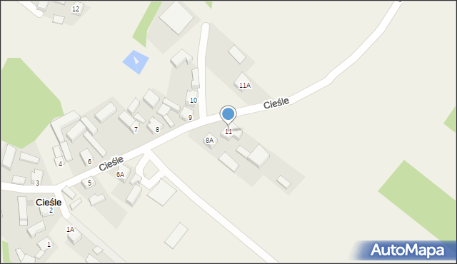 Cieśle, Cieśle, 11, mapa Cieśle
