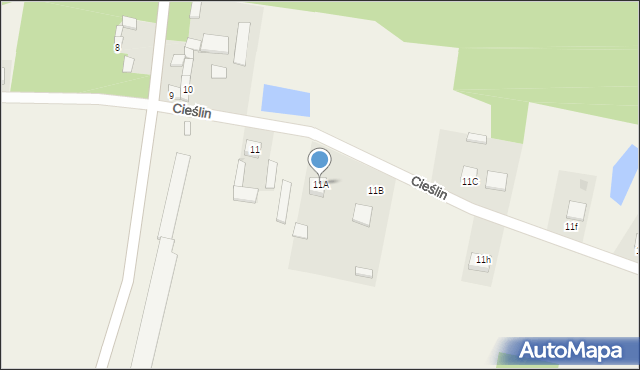 Cieślin, Cieślin, 11A, mapa Cieślin
