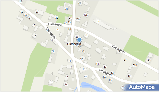 Cieszęcin, Cieszęcin, 42, mapa Cieszęcin