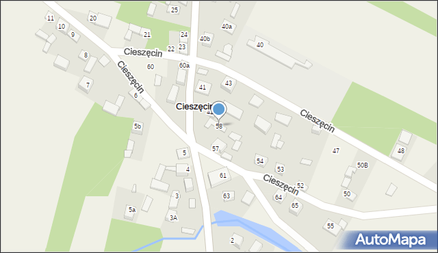 Cieszęcin, Cieszęcin, 58, mapa Cieszęcin