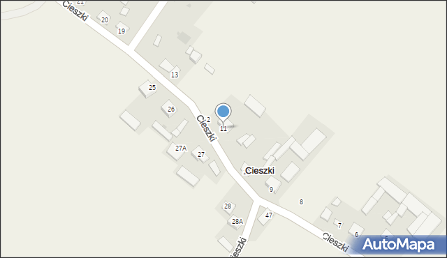 Cieszki, Cieszki, 11, mapa Cieszki