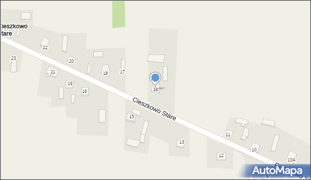 Cieszkowo Stare, Cieszkowo Stare, 14, mapa Cieszkowo Stare