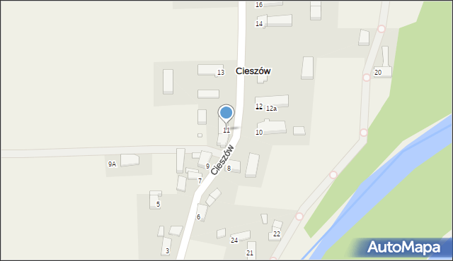 Cieszów, Cieszów, 11, mapa Cieszów