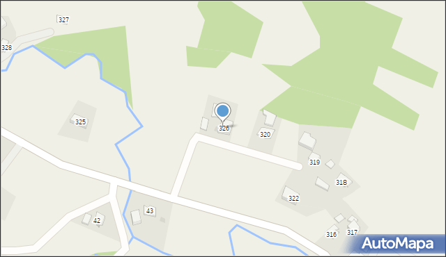 Cieszyna, Cieszyna, 326, mapa Cieszyna