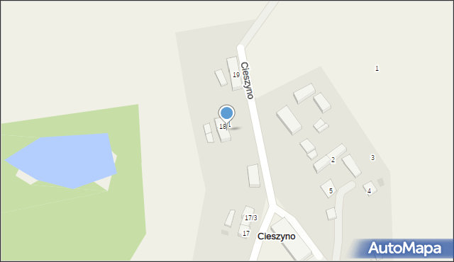 Cieszyno, Cieszyno, 18/2, mapa Cieszyno