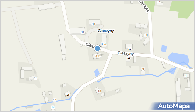 Cieszyny, Cieszyny, 33B, mapa Cieszyny