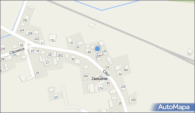 Cikowice, Cikowice, 115, mapa Cikowice