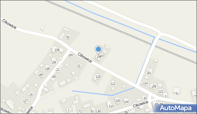 Cikowice, Cikowice, 135, mapa Cikowice