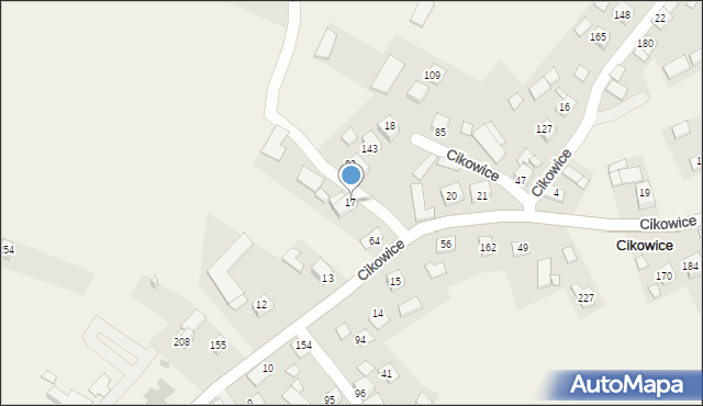 Cikowice, Cikowice, 17, mapa Cikowice