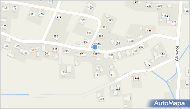 Cikowice, Cikowice, 189, mapa Cikowice