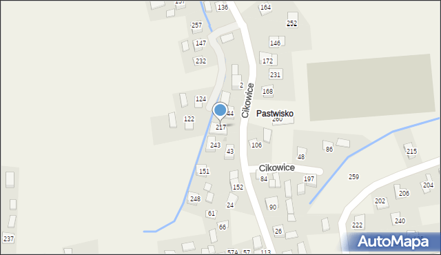 Cikowice, Cikowice, 217, mapa Cikowice