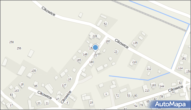 Cikowice, Cikowice, 22, mapa Cikowice