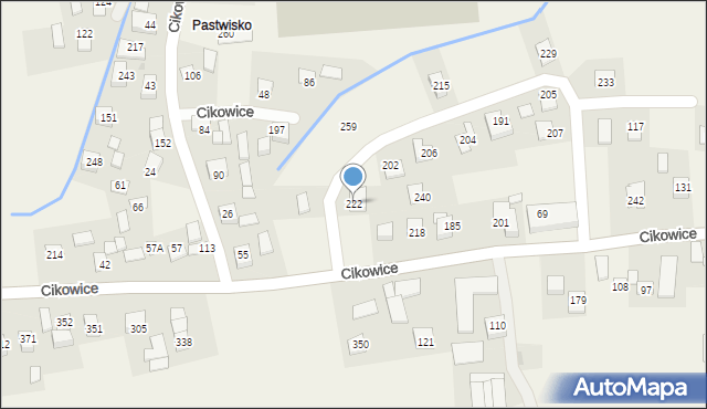 Cikowice, Cikowice, 222, mapa Cikowice