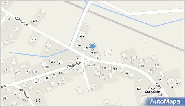 Cikowice, Cikowice, 223, mapa Cikowice