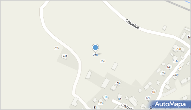 Cikowice, Cikowice, 258, mapa Cikowice