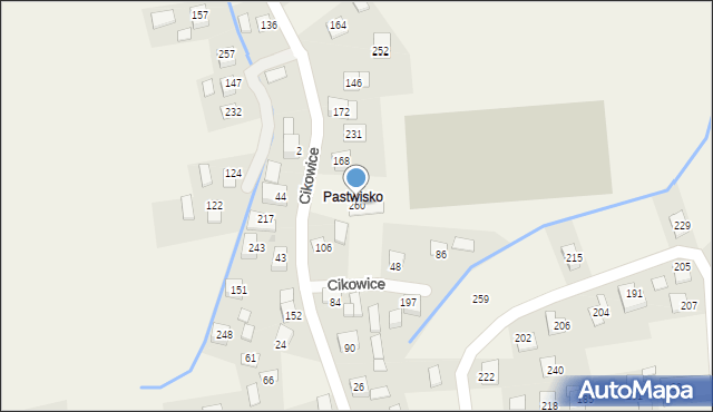 Cikowice, Cikowice, 260, mapa Cikowice