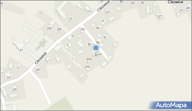 Cikowice, Cikowice, 40, mapa Cikowice