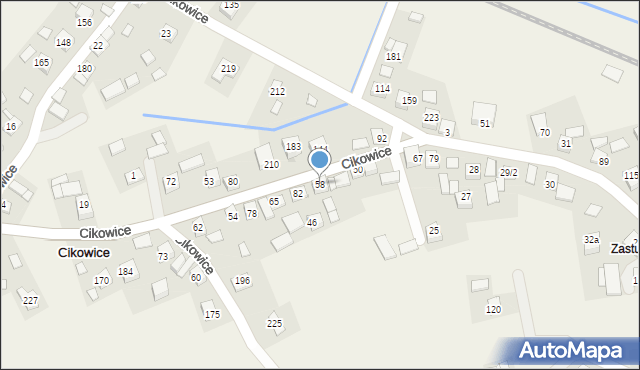 Cikowice, Cikowice, 58, mapa Cikowice