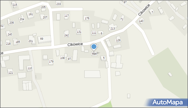 Cikowice, Cikowice, 59A, mapa Cikowice