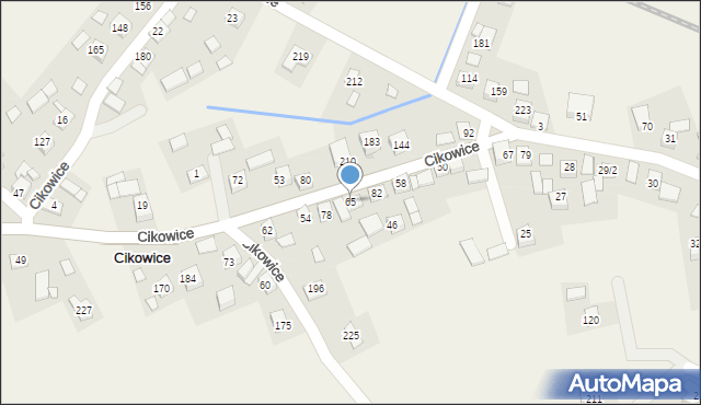 Cikowice, Cikowice, 65, mapa Cikowice