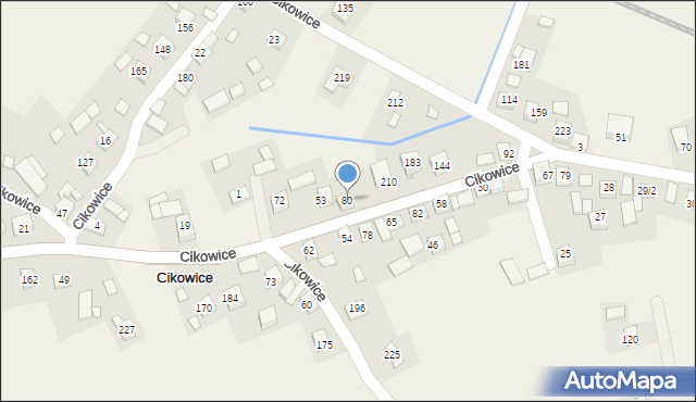 Cikowice, Cikowice, 80, mapa Cikowice