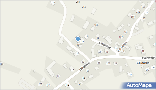 Cikowice, Cikowice, 83, mapa Cikowice