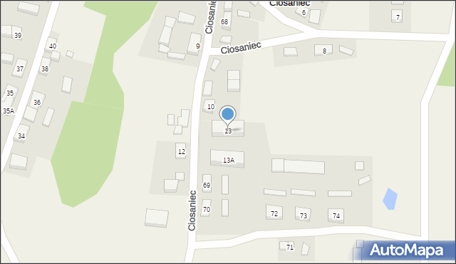 Ciosaniec, Ciosaniec, 13, mapa Ciosaniec