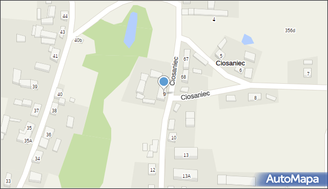 Ciosaniec, Ciosaniec, 9, mapa Ciosaniec