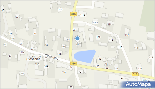 Ciosaniec, Ciosaniec, 98, mapa Ciosaniec