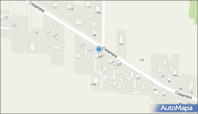 Cisie, Cisiańska, 109, mapa Cisie