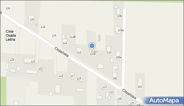 Cisie, Cisiańska, 112A, mapa Cisie