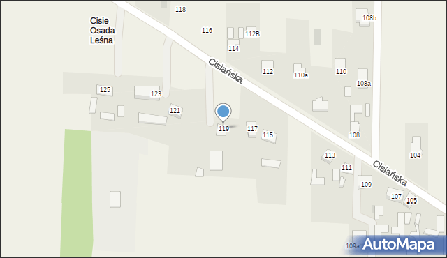 Cisie, Cisiańska, 119, mapa Cisie