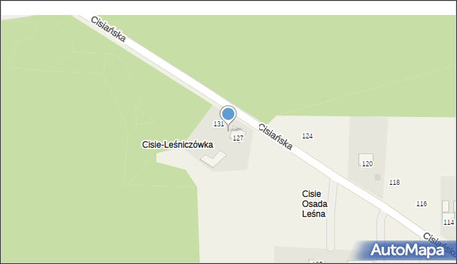 Cisie, Cisiańska, 129, mapa Cisie