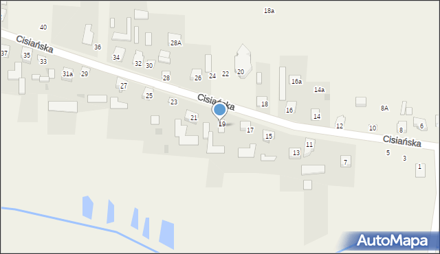 Cisie, Cisiańska, 19a, mapa Cisie