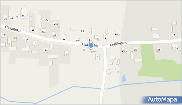 Cisie, Cisiańska, 3, mapa Cisie