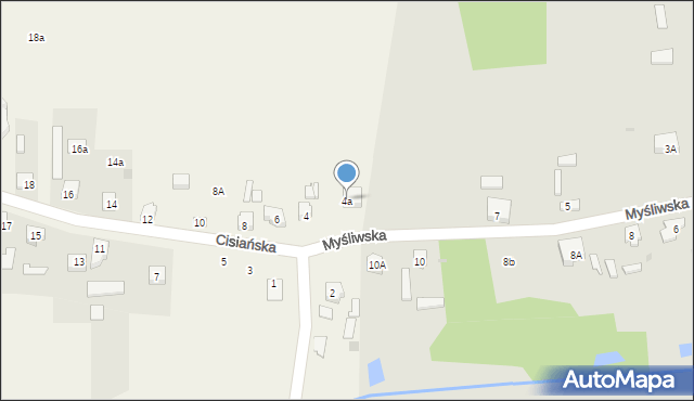 Cisie, Cisiańska, 4a, mapa Cisie