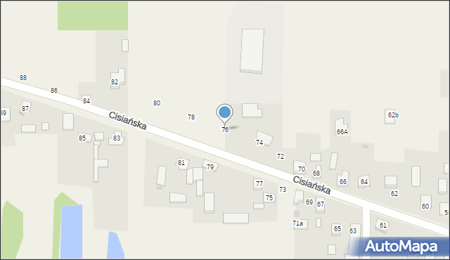 Cisie, Cisiańska, 76, mapa Cisie
