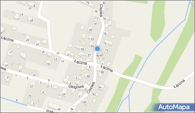 Cisiec, Cisowa, 70, mapa Cisiec