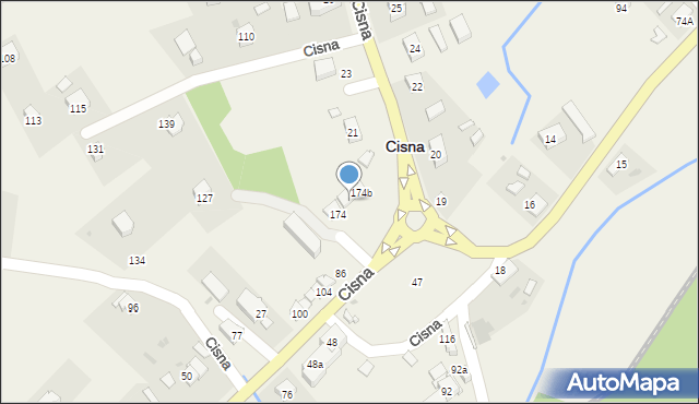 Cisna, Cisna, 174a, mapa Cisna