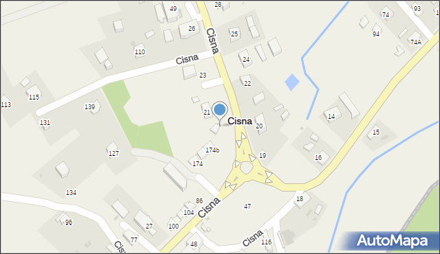 Cisna, Cisna, 174c, mapa Cisna