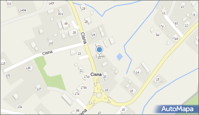 Cisna, Cisna, 22, mapa Cisna