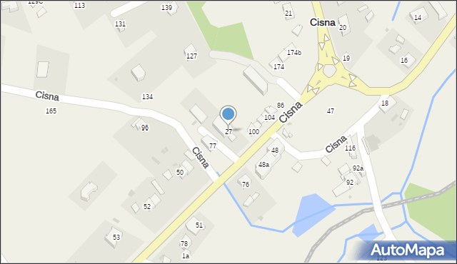 Cisna, Cisna, 27, mapa Cisna