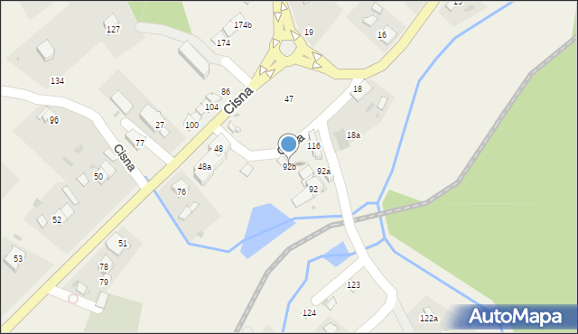 Cisna, Cisna, 92b, mapa Cisna
