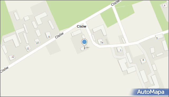 Cisów, Cisów, 8, mapa Cisów